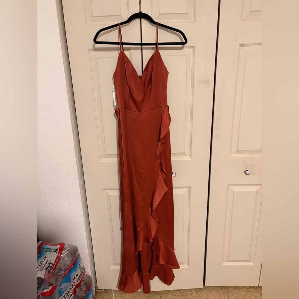 Elegant Rust Evening Gown